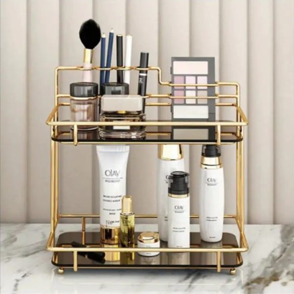 Cosmetic Storage Rack With Makeup Kit Holders