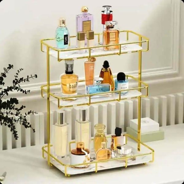 3 Layers Luxury Design Free Standing Shelf Makeup Organizer